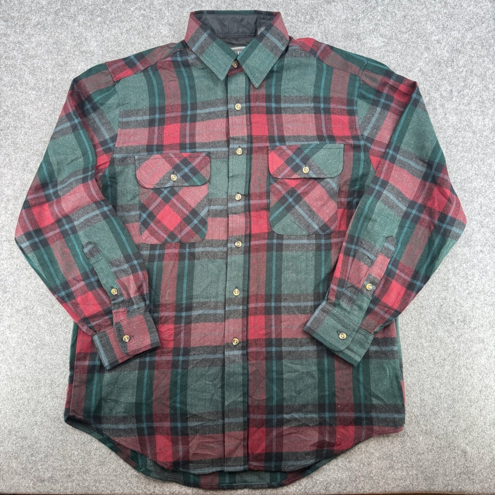 Plaid Green Red Button Down David Taylor Shirt Mens M